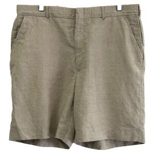 Men's Casual Linen Blend Shorts in Olive